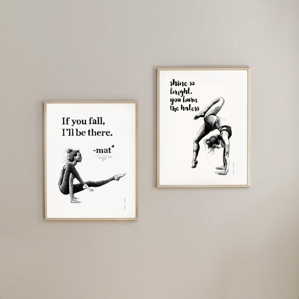 
                      
                        If You Fall, I'll Be There: Yoga Art With Woman And Inspirational Quote: Yoga Poster
                      
                    