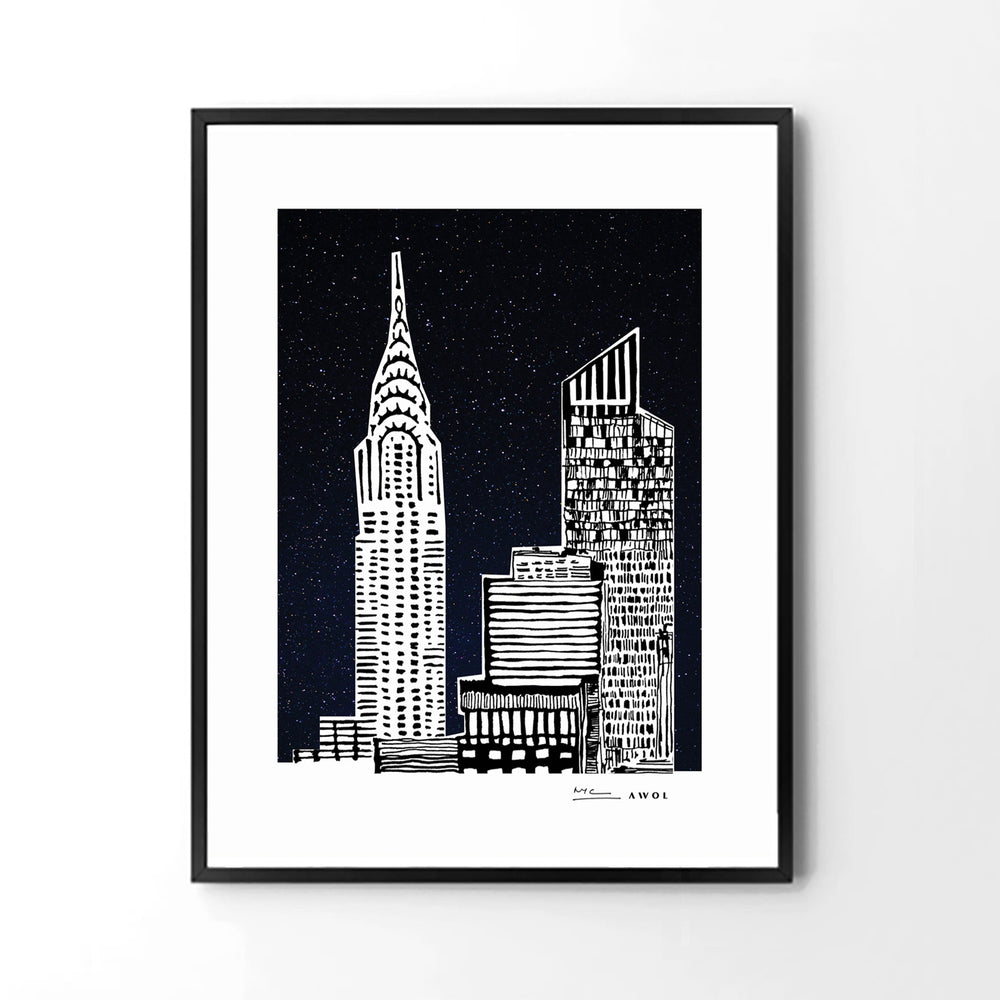 
                      
                        New York City At Night, Manhattan Abstraction: Poster Print
                      
                    