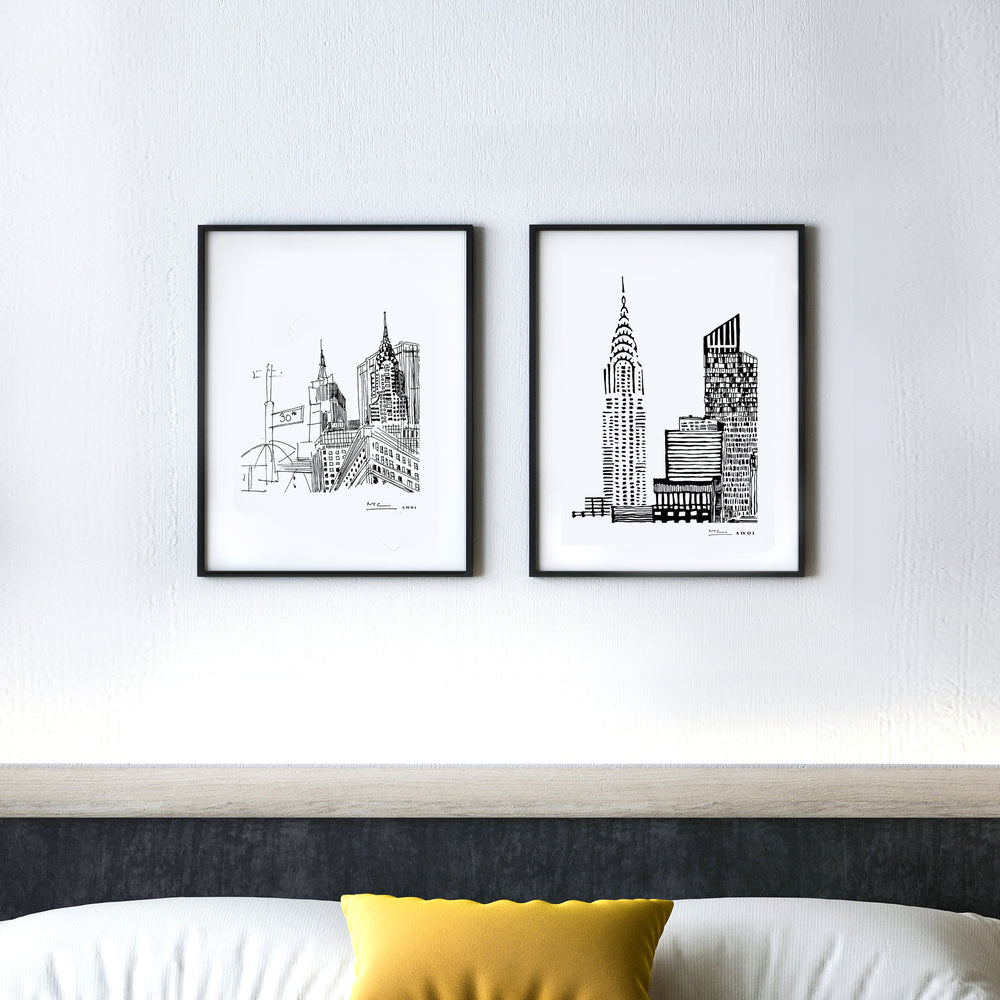 
                      
                        New York City Skyline Art, Iconic Skyscrapers: Framed Art Print
                      
                    