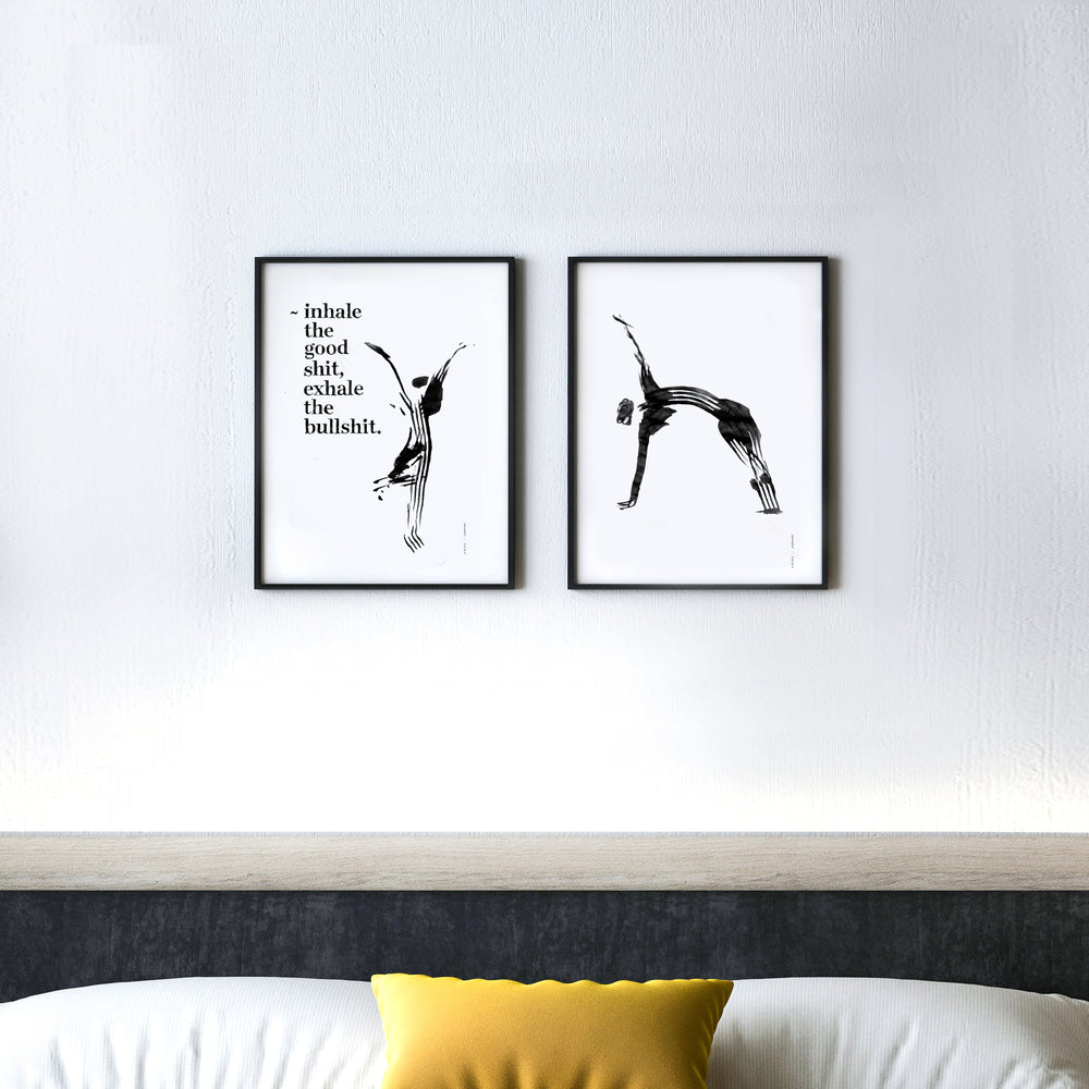 
                      
                        Funny Zen Quote, Exhale The Bullshit, Yoga Wall Art: Framed Art Print
                      
                    